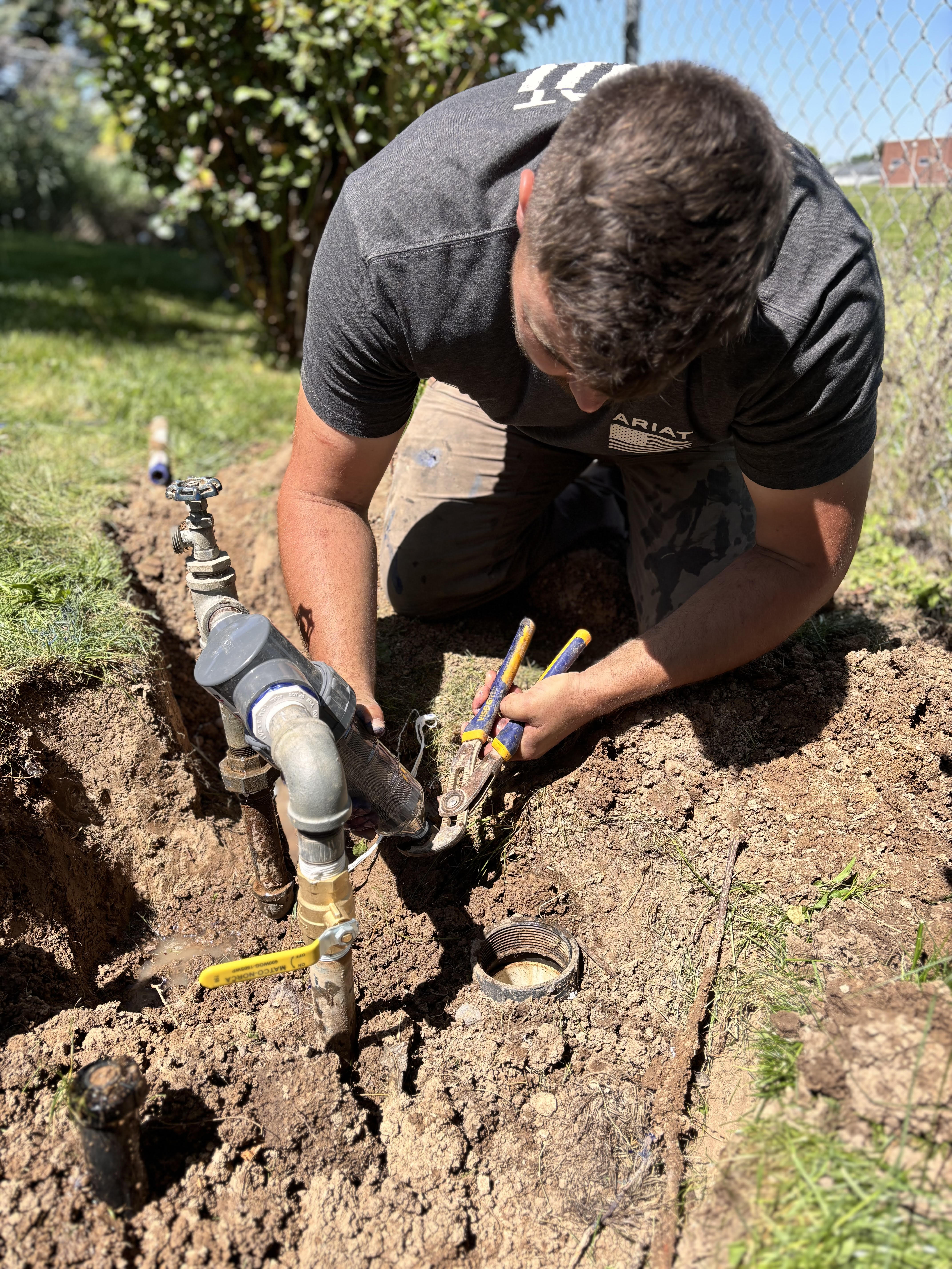Fixing a sprinkler filter Treasure Valley